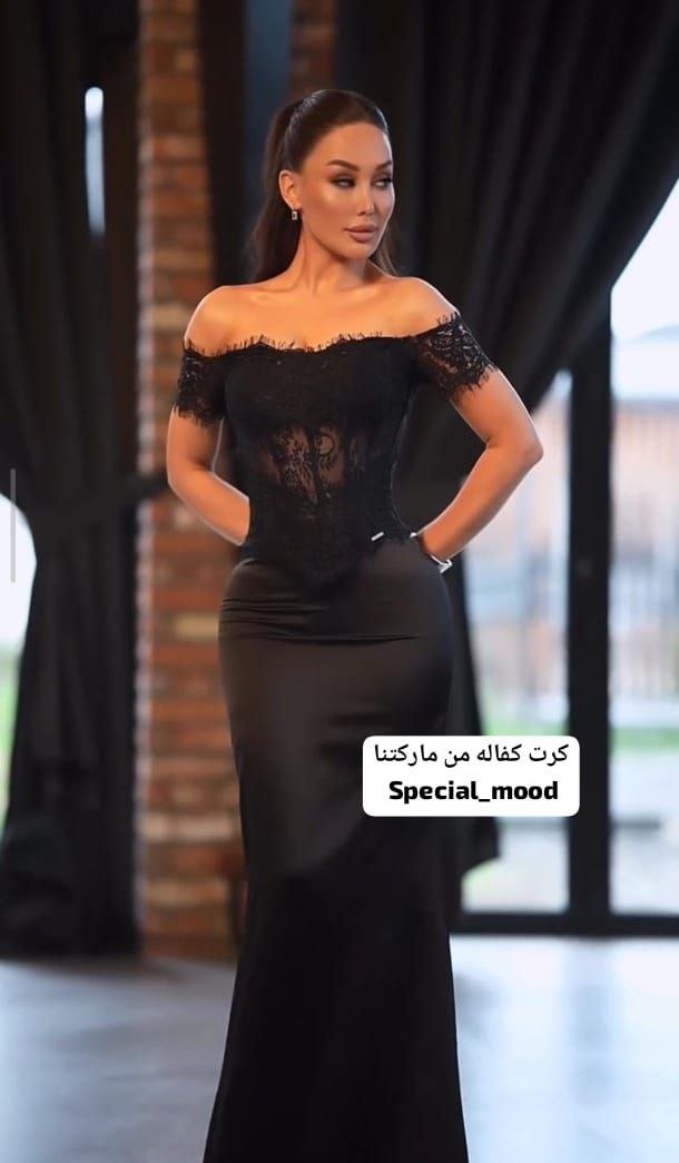 فستان قطعتين ساتان جسيكا اجنبي مع دانتيل اجنبي مكفول