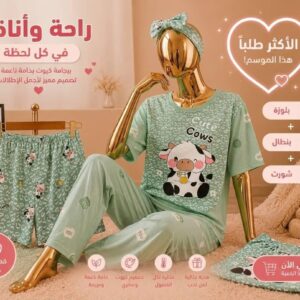 بجامة ٣ قطع  بقماش سوزيت