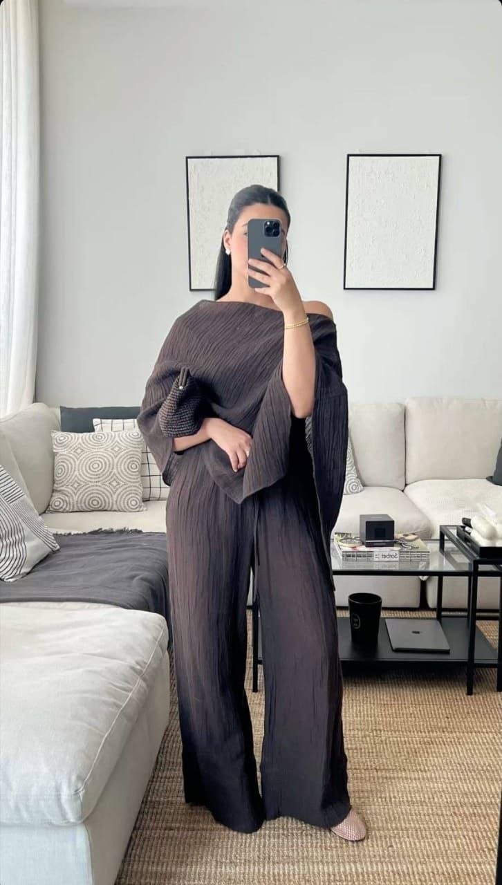 سيت سكارف قطعتين لينن تركي - الصورة 5