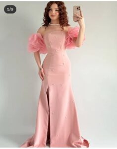 👗 فستان أنيق زهري – تصميم حصري