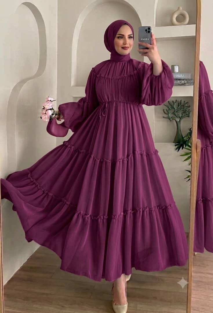 فستان قماش ماربل كلوش 170 طول 150